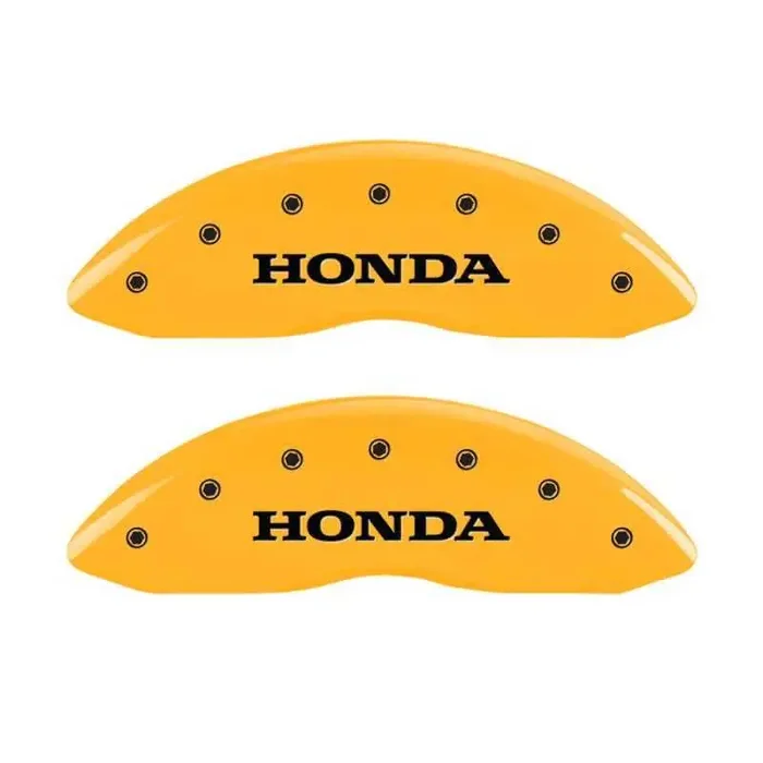 MGP 4 Caliper Covers Engraved Front Honda Engraved Rear H Logo Yellow finish black ch