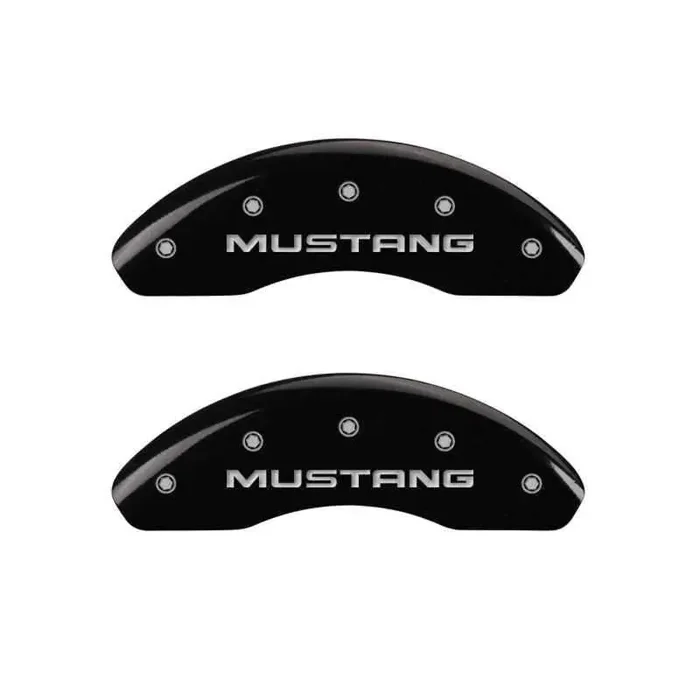 MGP 4 Caliper Covers Engraved Front Mustang Engraved Rear SN95/GT Black finish silver ch