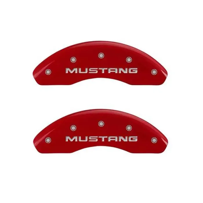 MGP 4 Caliper Covers Engraved Front Mustang Engraved Rear SN95/GT Red finish silver ch