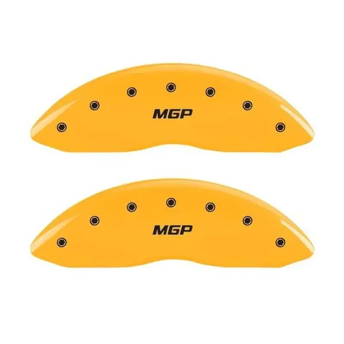 MGP Front set 2 Caliper Covers Engraved Front MGP Yellow finish black ch