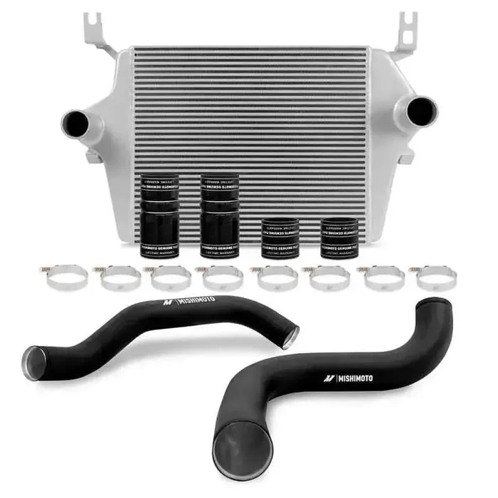 Mishimoto 99-03 Ford 7.3L Powerstroke PSD Silver Intercooler Kit w/ Black Pipes