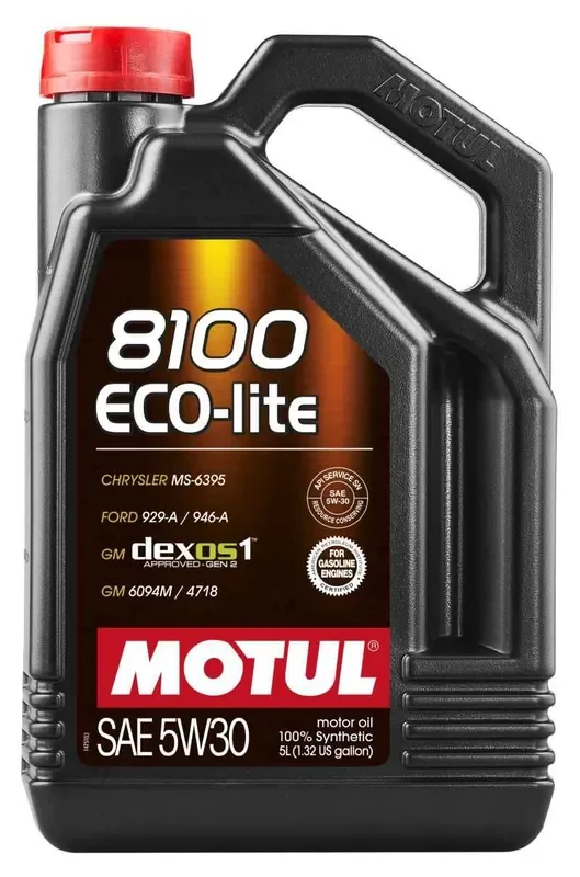 Motul 5L Synthetic Engine Oil 8100 5W30 ECO-LITE – Case of 4