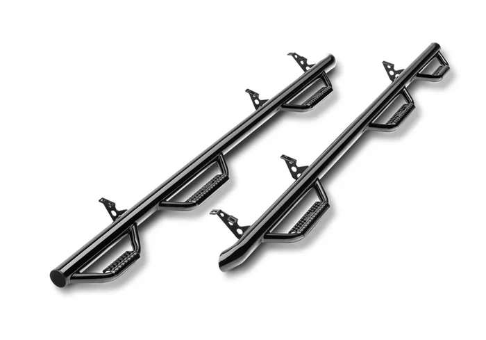 N-Fab Nerf Step-W2W w/Bed Acs Silv/Sierra 8ft. Ext- Gloss Black – C99105QC-6