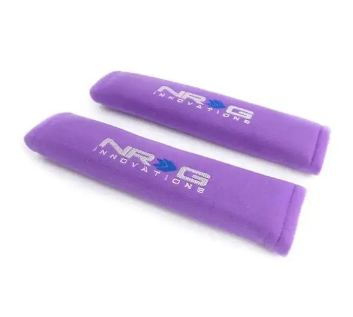 NRG Seat Belt Pads 2.7in (Wide) X 11in – Purple(2 Piece) Short