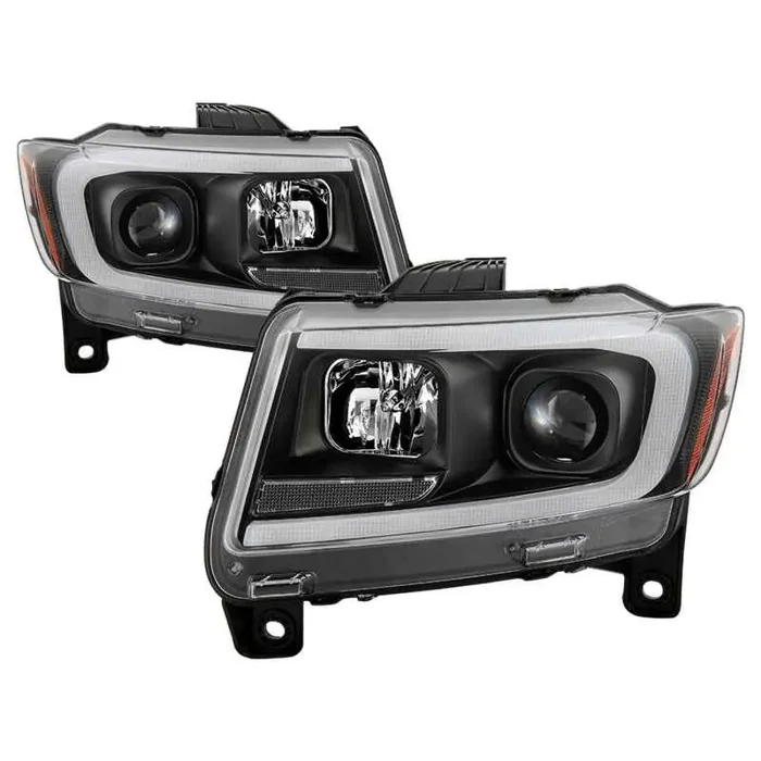 Spyder 11-13 Jeep Grand Cherokee – Light Bar Proj Headlights – Halo Model – Blk – PRO-YD-JGC11-LB-BK
