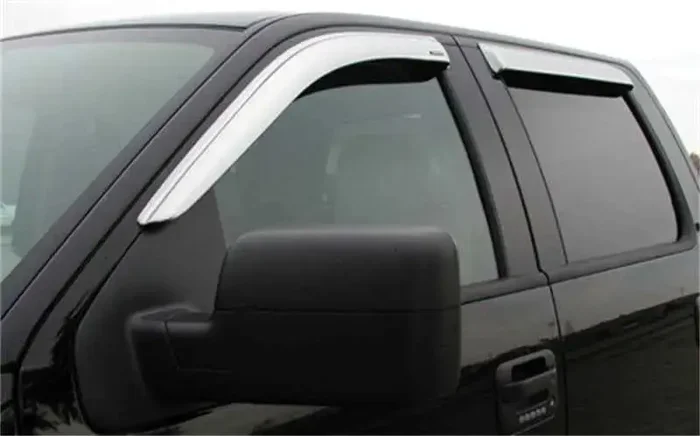 Stampede 2019 Chevy Silverado 1500 Double Cab Pickup Tape-Onz Sidewind Deflector 4pc – Chrome