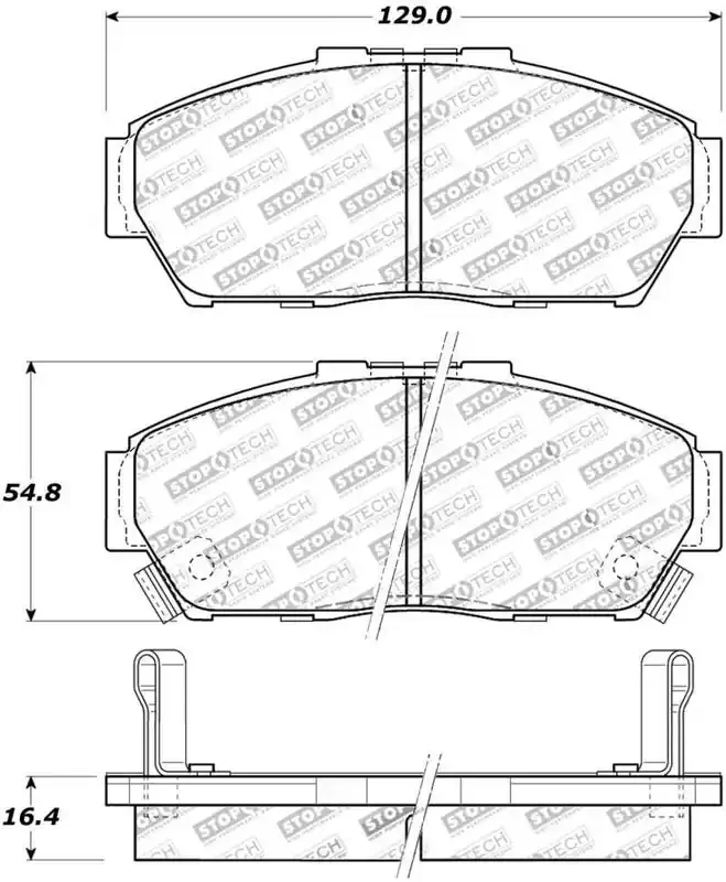 StopTech Street Touring 93-95 Honda Civic Coupe Front Brake Pads