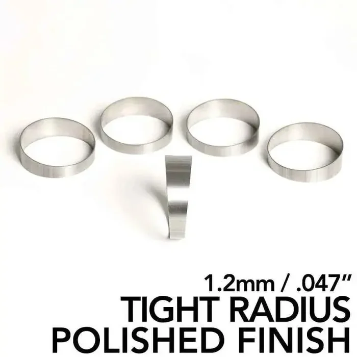 Ticon Industries 2.5in Pie Cut 1.26D Tight Radius 1.2mm/.047in (5 Pack) – POLISHED