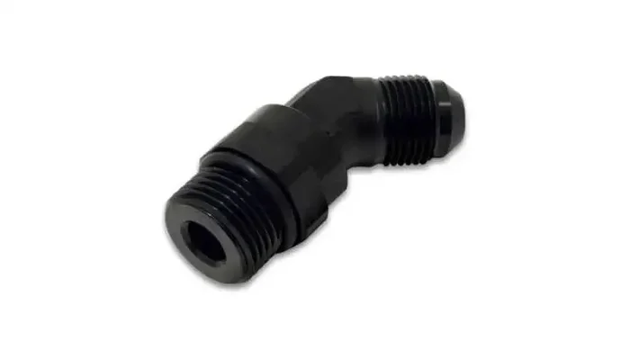 Vibrant -10AN Male to Male -10AN Straight Cut 45 Degree Adapter Fitting – Anodized Black