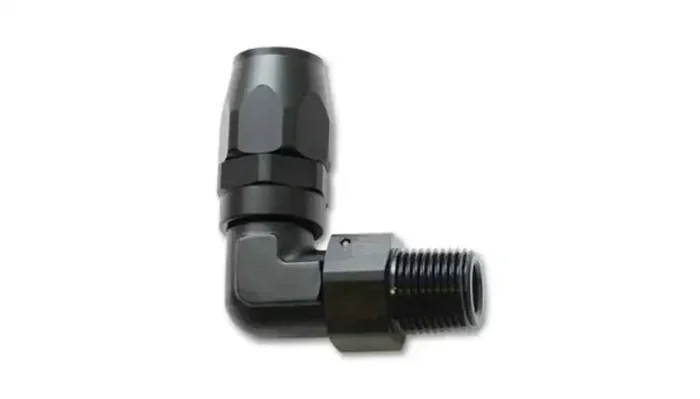 Vibrant Male NPT 90 Degree Hose End Fitting -8AN – 3/8 NPT