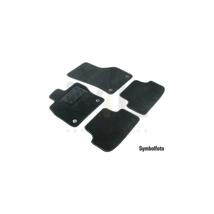 WALSER 80382 Floor mat set for VW Touran II (5T1) Textile, Front and Rear, Quantity 4, Black