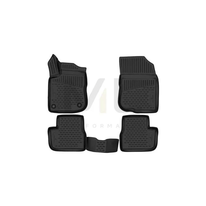 WALSER Tailored, XTR 75214 Floor mat set Elastomer, Front and Rear, Black