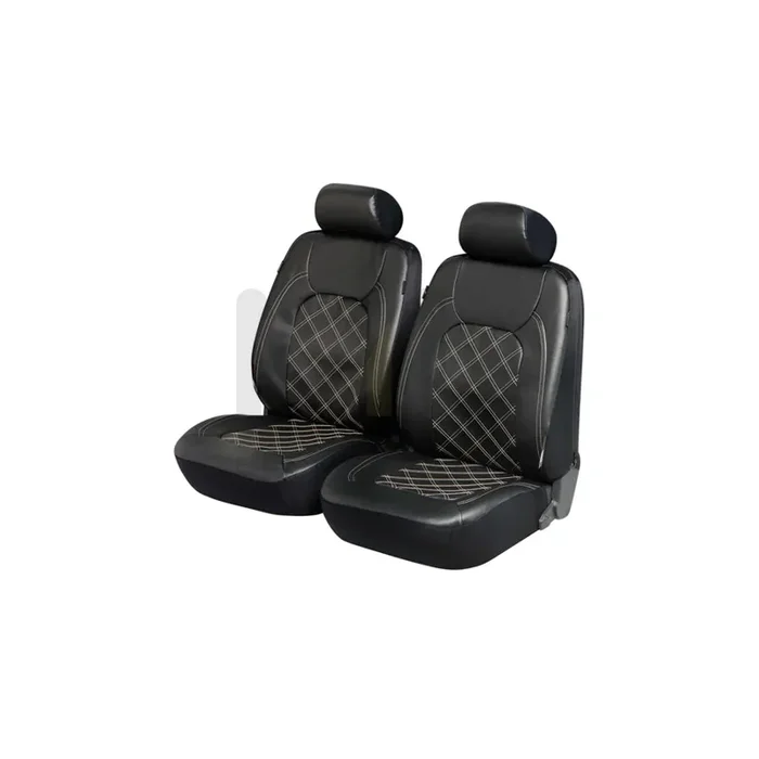 WALSER ZIPP IT Deluxe 11978 Car seat cover Black, Leatherette, Front