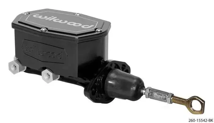 Wilwood Compact Tandem Master Cylinder – 1in Bore – w/Pushrod – Fits Mustang (Black)