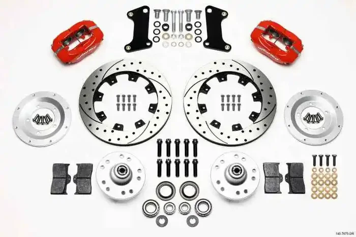 Wilwood Forged Dynalite Front Kit 12.19in Drilled Red 67-69 Camaro 64-72 Nova Chevelle