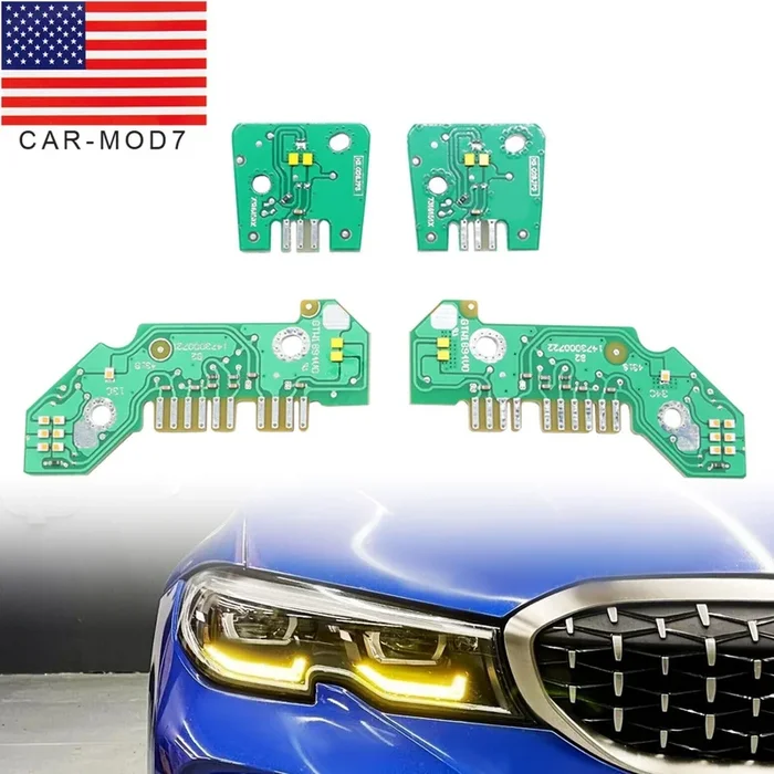 Yellow LED DRL Boards for BMW G20 330e 330i M340i 2019-22 Daytime Running Lights