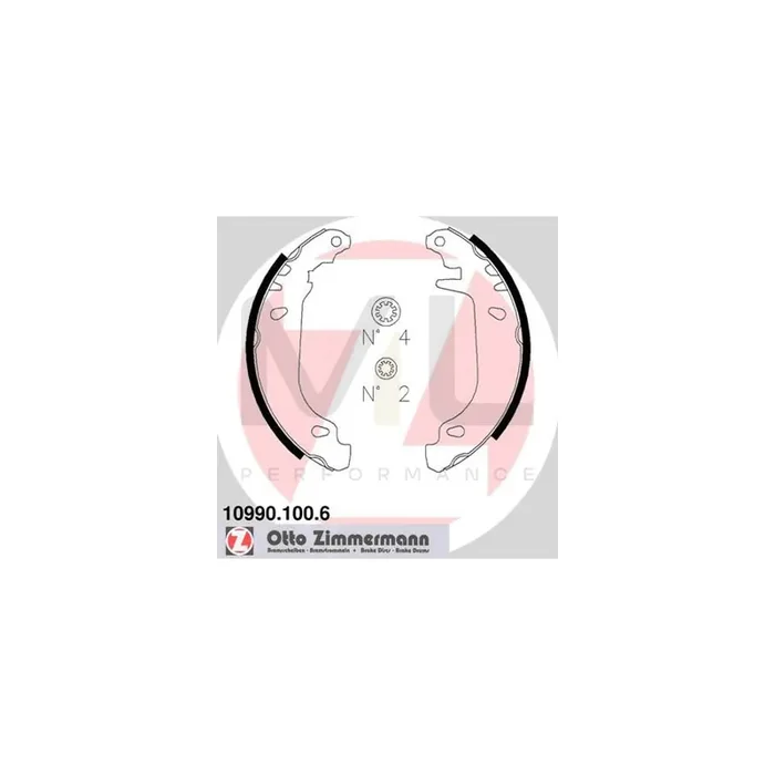 ZIMMERMANN 10990.100.6 Brake Shoe Set Photo corresponds to scope of supply