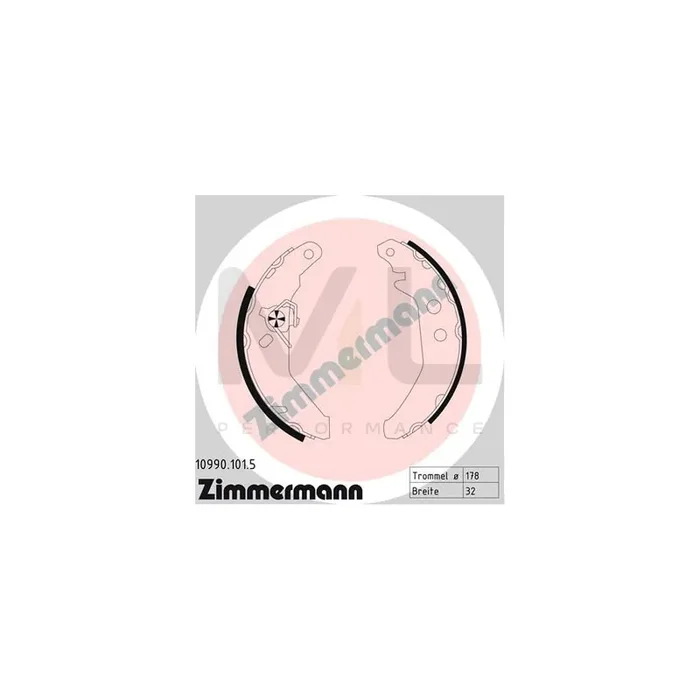 ZIMMERMANN 10990.101.5 Brake Shoe Set for FORD FIESTA with accessories