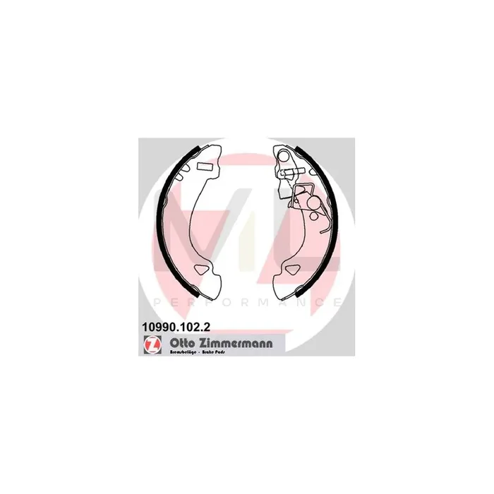 ZIMMERMANN 10990.102.2 Brake Shoe Set without accessories