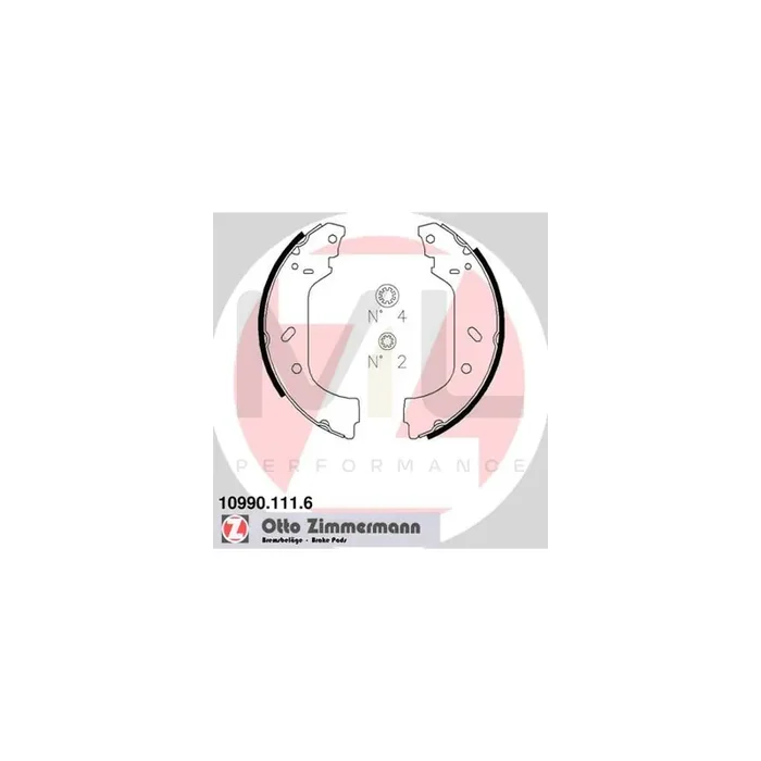 ZIMMERMANN 10990.111.6 Brake Shoe Set Photo corresponds to scope of supply