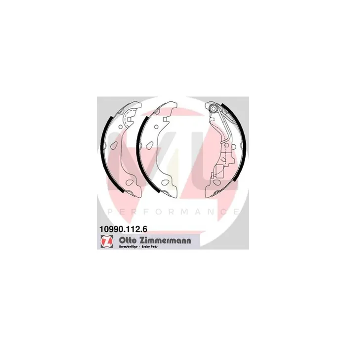 ZIMMERMANN 10990.112.6 Brake Shoe Set for FIAT Punto II Hatchback (188) Photo corresponds to scope of supply, with lever, with spring