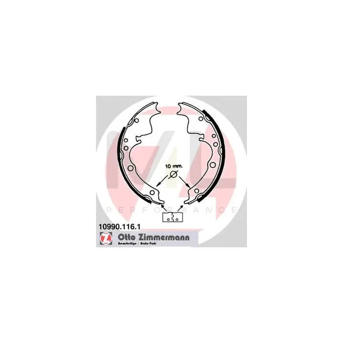 ZIMMERMANN 10990.116.1 Brake Shoe Set without accessories