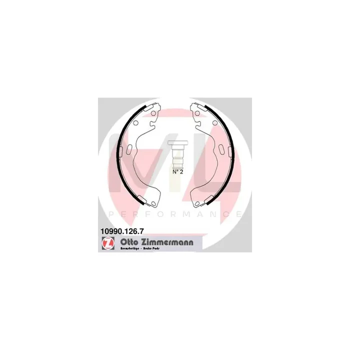 ZIMMERMANN 10990.126.7 Brake Shoe Set with accessories