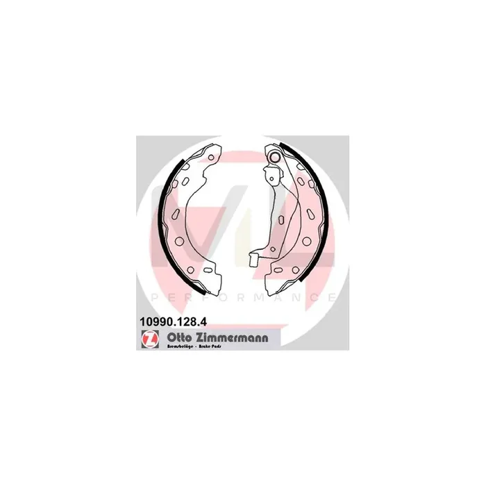 ZIMMERMANN 10990.128.4 Brake Shoe Set Photo corresponds to scope of supply, with lever